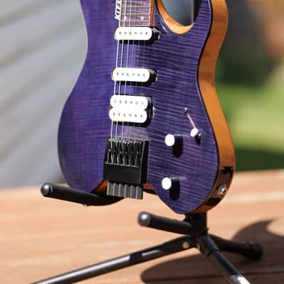 Kiesel Vader Neck-Thru 6 Saber Purple Body and Fretboard, Flamed maple image 1