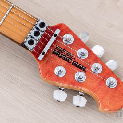 1997 Ernie Ball Music Man Axis EX Translucent Orange Quilt Top, EVH image 4