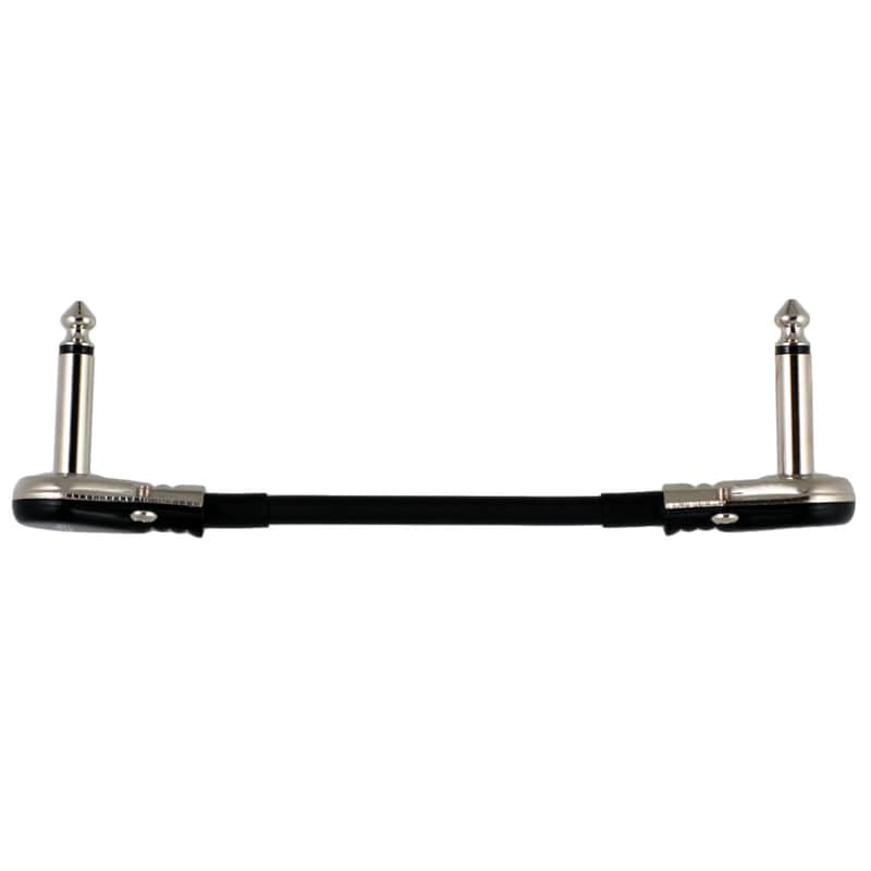 6" Castline Silver Mogami 2319 Guitar Pedal Board Patch Cable TS Low Profile Pancake Connector image 1