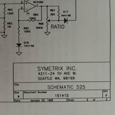 Operating Manual for Symetrix 525 Dual Gated Compressor / Limiter 1989 image 5