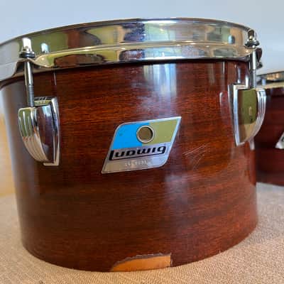 Ludwig Concert Toms 8/10/12 Mahogany Cortex image 7