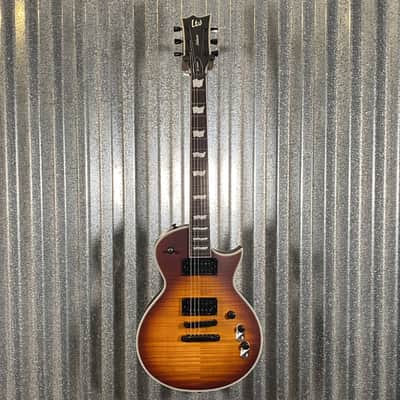 ESP LTD EC-1000T CMT Flame Top Tobacco Sunburst Satin Guitar #0156 Used image 2