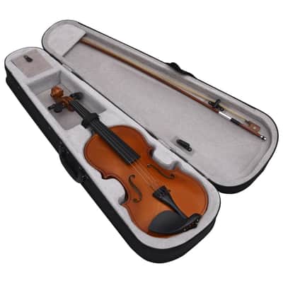 Violin Full Set with Bow and Chin Rest Dark Wood 4/4-Brown image 2