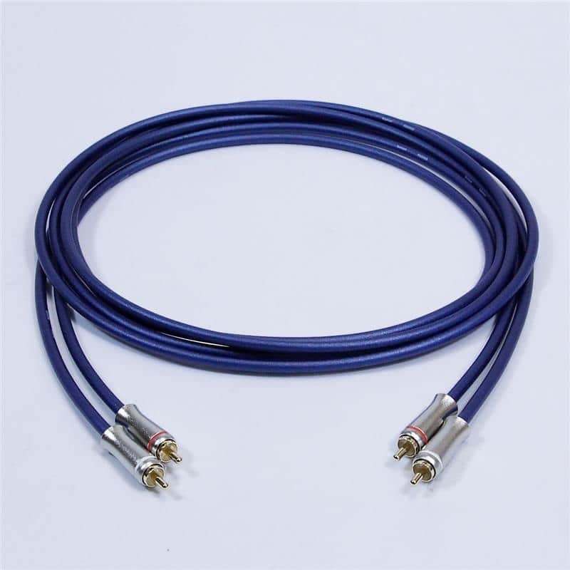 Noah'sark [Summer Bonus Sale] PASSGO BLUE RCA Cable (Stereo) (1.5m) (Passgo Blue) (Line Cable/Stereo Cable) (Stereo RCA-RCA) (RCA(L/R)-RCA(L/R)) (Made in Japan) image 1