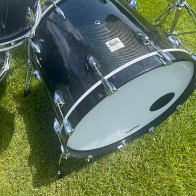 Custom Magnus Opus Drums 2026 - Midnight blue/black carbon fiber shells image 3