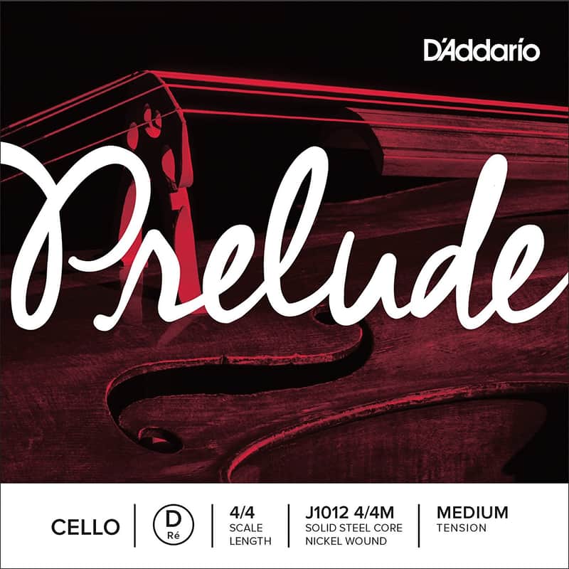D'Addario J1012-44M Prelude 4/4-Scale Cello Single D String - Medium image 1