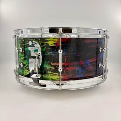 Montineri Custom Drums 14"x6" Abstract Paint Ludwig Element Snare image 9