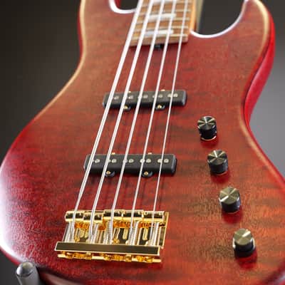 Sadowsky MetroLine 21-Fret Standard J/J Bass Limited Edition 2023 5-String Majestic Red Transparent Satin image 7