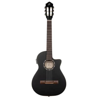 Ortega RCE125SBK-3/4 Family Series Spruce Top Thinline Body Cutaway 3/4 Size Nylon 6-String Classical Acoustic-Electric Guitar w/Gig Bag image 4
