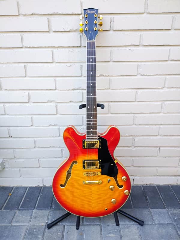1980s Hondo Revival H935RS Flamed Maple Semi-Hollowbody Guitar w/ OHSC image 1