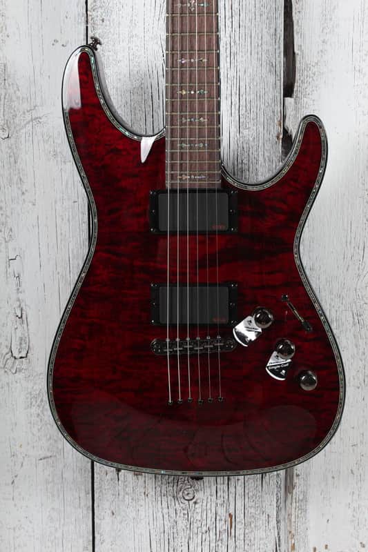 Schecter Hellraiser C-1 Electric Guitar Quilt Maple Top Black Cherry Finish image 1
