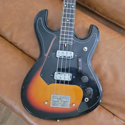 Vintage Horugel Short Scale Bass Guitar MIJ Japan Sunburst 1960s-1970s image 1