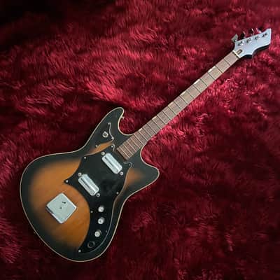 c.1960s Kay / Truetone K-592 Hollow Body Vintage Bass "Sunburst" image 2