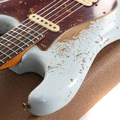 Fender Custom Shop '60s Roasted HS Stratocaster Heavy Relic Sonic Blue image 7