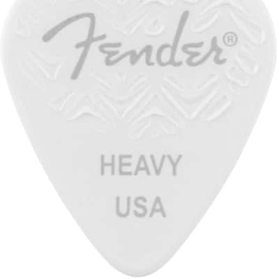 Genuine Fender Wavelength 351 Guitar Picks (6 Pack) HEAVY - WHITE image 5