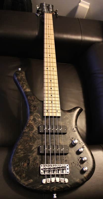 Warwick Fortress 5 LTD Poplar Burl Top 5-String (Nirvana Black OFC) image 1
