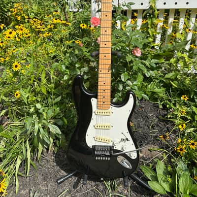 1984 Fender Stratocaster E Serial with S1 Tremolo and L Serial Flame Maple Neck - Black image 2