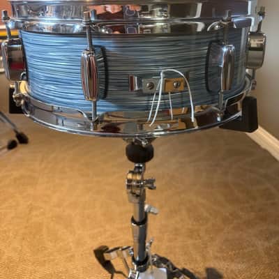 Rogers Cleveland Era Holiday 4-Piece Drum Set w/Matching Canister Throne -  Sky Blue Ripple Pearl (Early 1960's) image 12