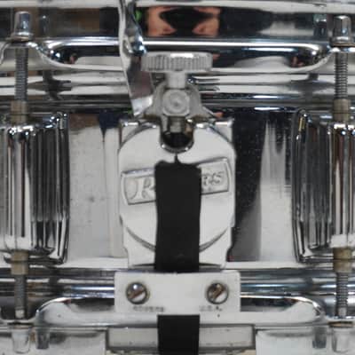 ROGERS  "BIG R" SUPER TEN 14"x 5" STEEL SHELL SNARE DRUM 1970s - Chrome image 9