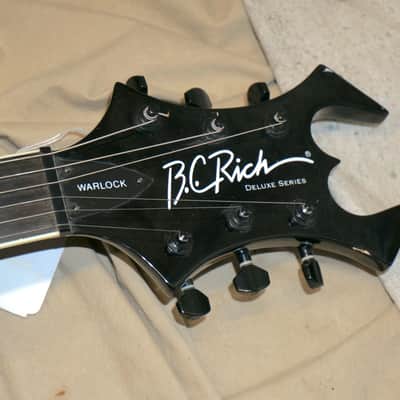 B.C. Rich Deluxe Series Warlock Guitar with Case Black BC Rich image 3