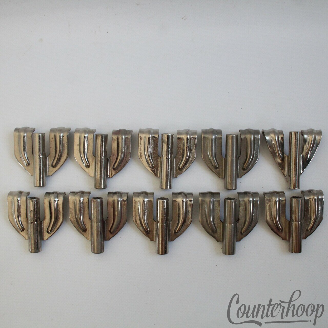Ludwig 10x Bass Drum Tension Rod Claws Nickel Vintage 40s WFL Super Classic Set — main photograph