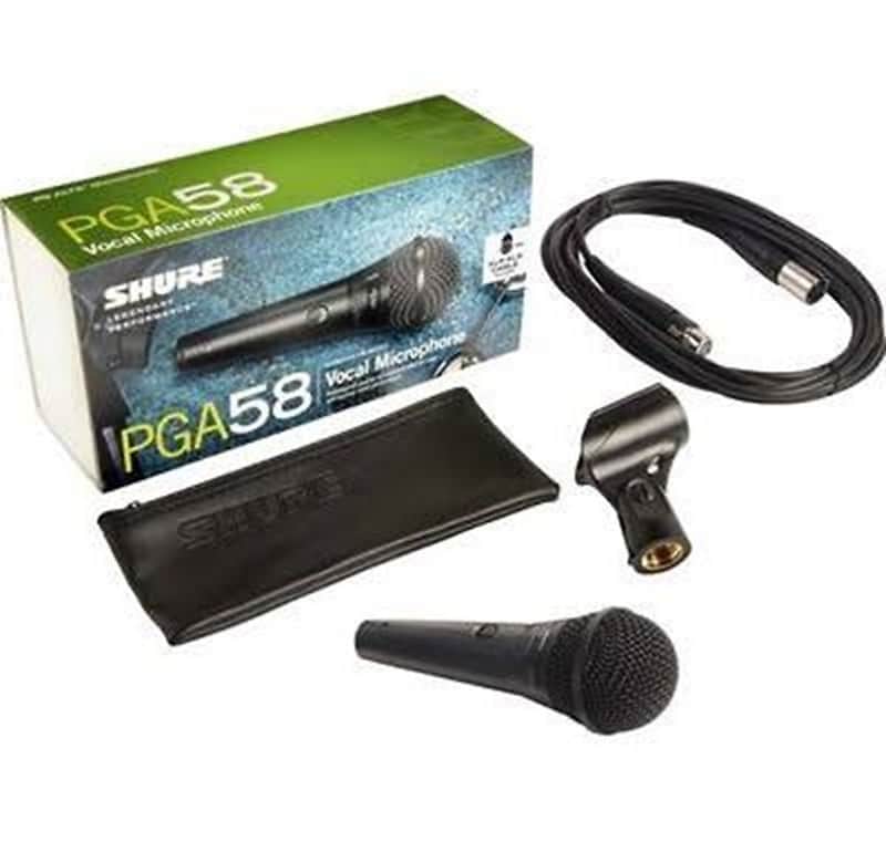 New Shure PGA58-XLR Dynamic Vocal Microphone with XLR Cable, Clip, and Bag image 1