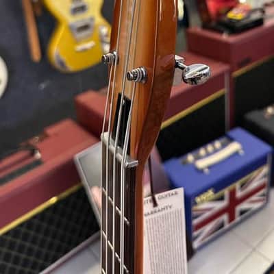 Danelectro Long Horn 58 Bass LEFTY ZURDO ( Super Limited) W/ Foam Case  Copper Burst image 4