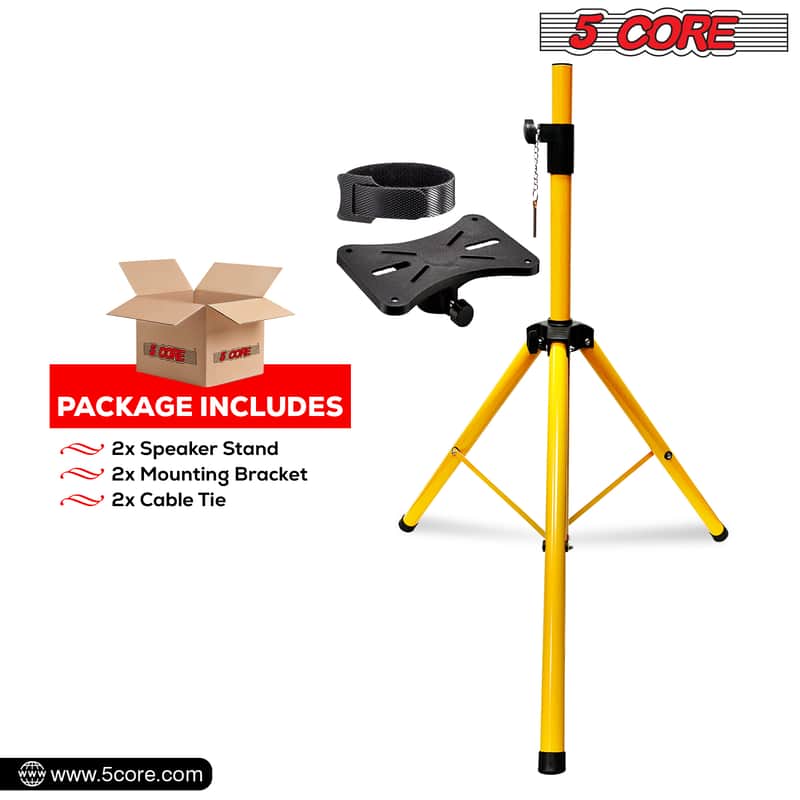 5 Core Speaker Stand Height Adjustable PA DJ Tripod Studio Monitor Stands w 35mm Compatible Insert image 1