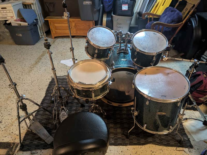 Pearl Decade Maple 10/12/ 16/ 22/14x5.5" 5pc - Limited Edition Ocean Galaxy Flake w/ Hardware and Throne image 1