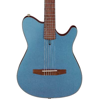 Ibanez FRH10NIBF Thinline Nylon Acoustic-Electric Guitar Indigo Blue Metallic Flat imagen 1