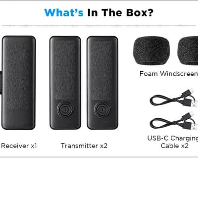 2.4GHz Wireless Lavalier Compact Microphone for Smartphone Tablets Laptop Mini Lav Lapel Mic for Vlogging Live Streaming Voice Podcast Interview YouTube Transmitters 1 Receiver image 2