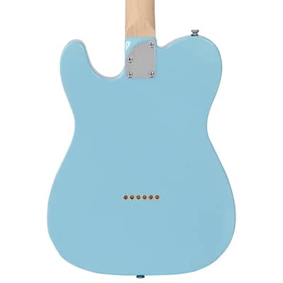 Vintage ReIssued Series V72LB Tele Style Semi-Hollow Body Guitar - Laguna Blue image 4