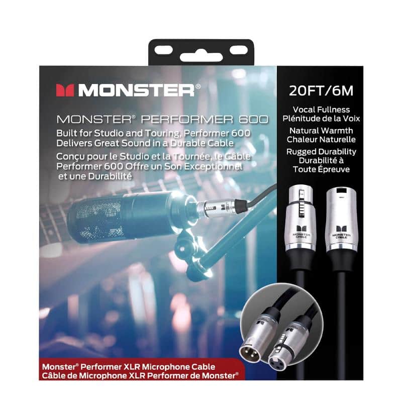 Monster Performer 600, Microphone 20 ft/6m XLR (600570) - Black image 1