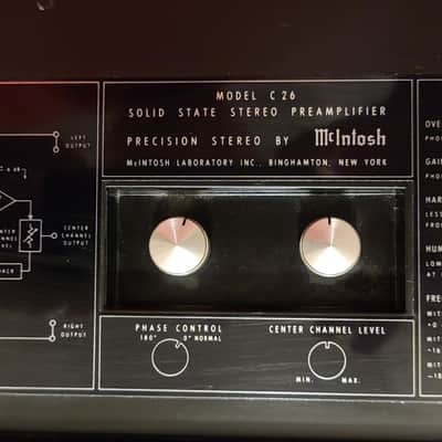McIntosh C26 Solid State Stereo Preamplifier 1974 Black/Walnut image 7