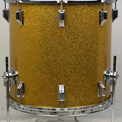Rogers 20/12/16" Cleveland-Era Holiday Drum Set - VIDEO Gold Sparkle "Headliner" Outfit w/ 5x14" Powertone image 20