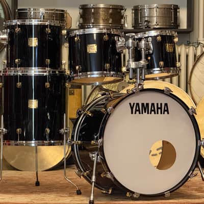 1990's Yamaha Maple Custom 10/12/13/16/22 Black Lacquer Drum Kit image 25