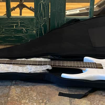 Tobias Growler IV Electric Bass Guitar in Pearl White w/ Tobias Logo Gig Bag image 2