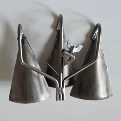 Pete Engelhart Triple Steel Bell Cowbell – Metal Percussion Latin Instrument with Clamp image 5