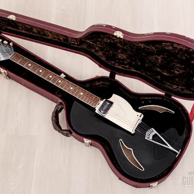 1960 Wandre Blue Jeans Vintage Aluminum Neck Hollowbody Guitar Black w/ Davoli Pickup, Case image 16