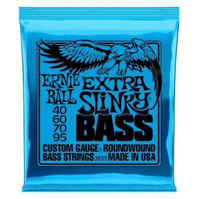 Extra Slinky Nickel Wound Electric Bass Strings 40-95 Set Gauge 40, 60, 70, 95 High-C Steel Hex-Core image 1