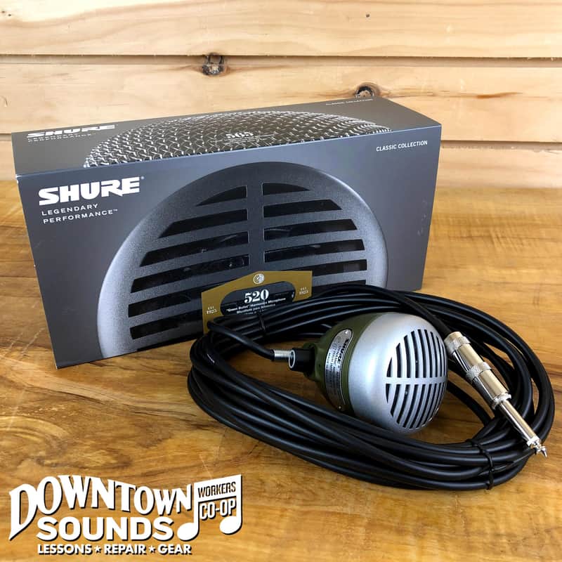 Shure 520DX Green Bullet Harmonica Microphone image 1