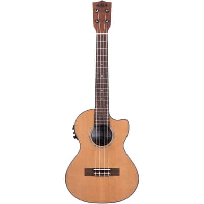 Kala Solid Cedar Top Acacia Tenor Acoustic-electric Ukulele w/Cutaway - Natural image 2