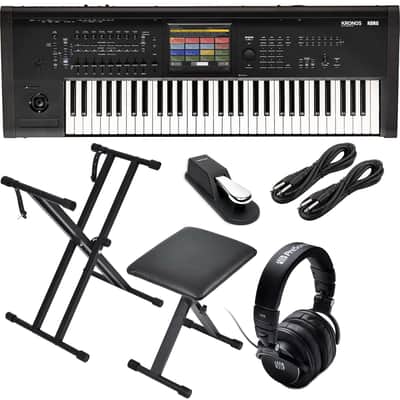 Korg Kronos 3 61-key Music Workstation - Gator GKB-61 Bag - Sustain Pedal - Presonus HD9 - (2) 1/4 Cables Bundle