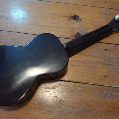 Vintage 1950s Maccaferri Islander Ukulele 4 String Uke Ukulele White Body Red MOP Pearliod image 6