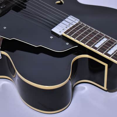 D'Angelico Premier EXL-1 Hollowbody Archtop Electric Guitar Black Finish image 8
