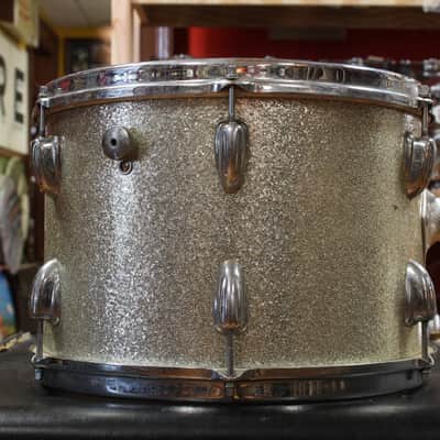 1970s Slingerland Gene Krupa Deluxe Outfit in Sparkling Silver Pearl 14x20 9x13 16x16 image 15