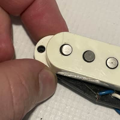 1991 90's USA Fender American Standard Stratocaster White Middle Single Coil Guitar Pickup 6.06k image 3