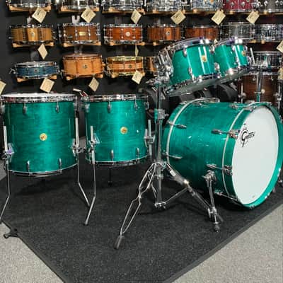 ~WOW!~ Gretsch USA Custom 5-Piece 10/12/14/16/22 Drum Kit Set in Caribbean Blue Gloss Lacquer image 3