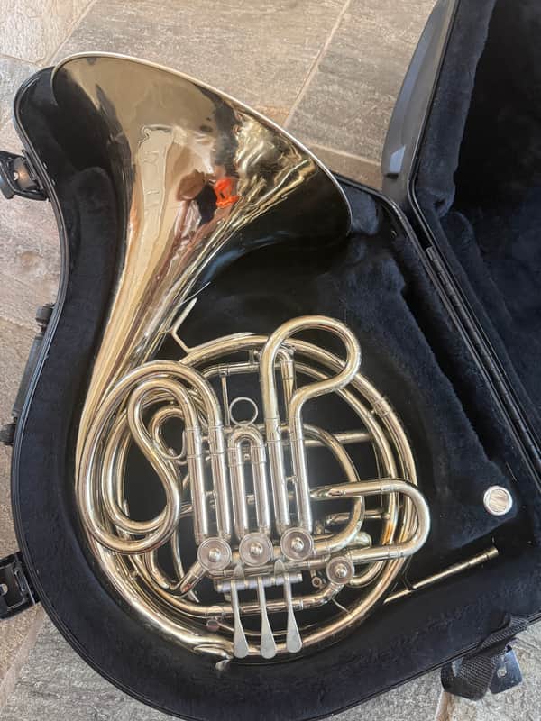 C. G. Conn 8D Silver Double French horn. Made in USA image 1