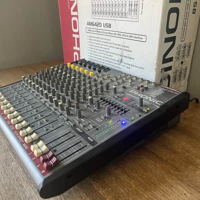 Phonic Am642d 6-mic/line 4-st 2-group Mixer with Digital Efx with box image 7